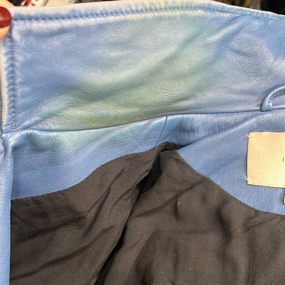 IRO ASHVILLE SZ 36 / US 4 LAMB LEATHER JACKET BLUE DENIM - Picture 12 of 16